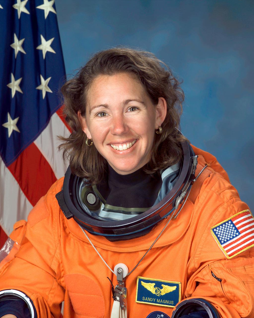JSC2002-E-16084 (8 March 2002) --- Astronaut Sandra H. Magnus, mission specialist/ISS flight engineer