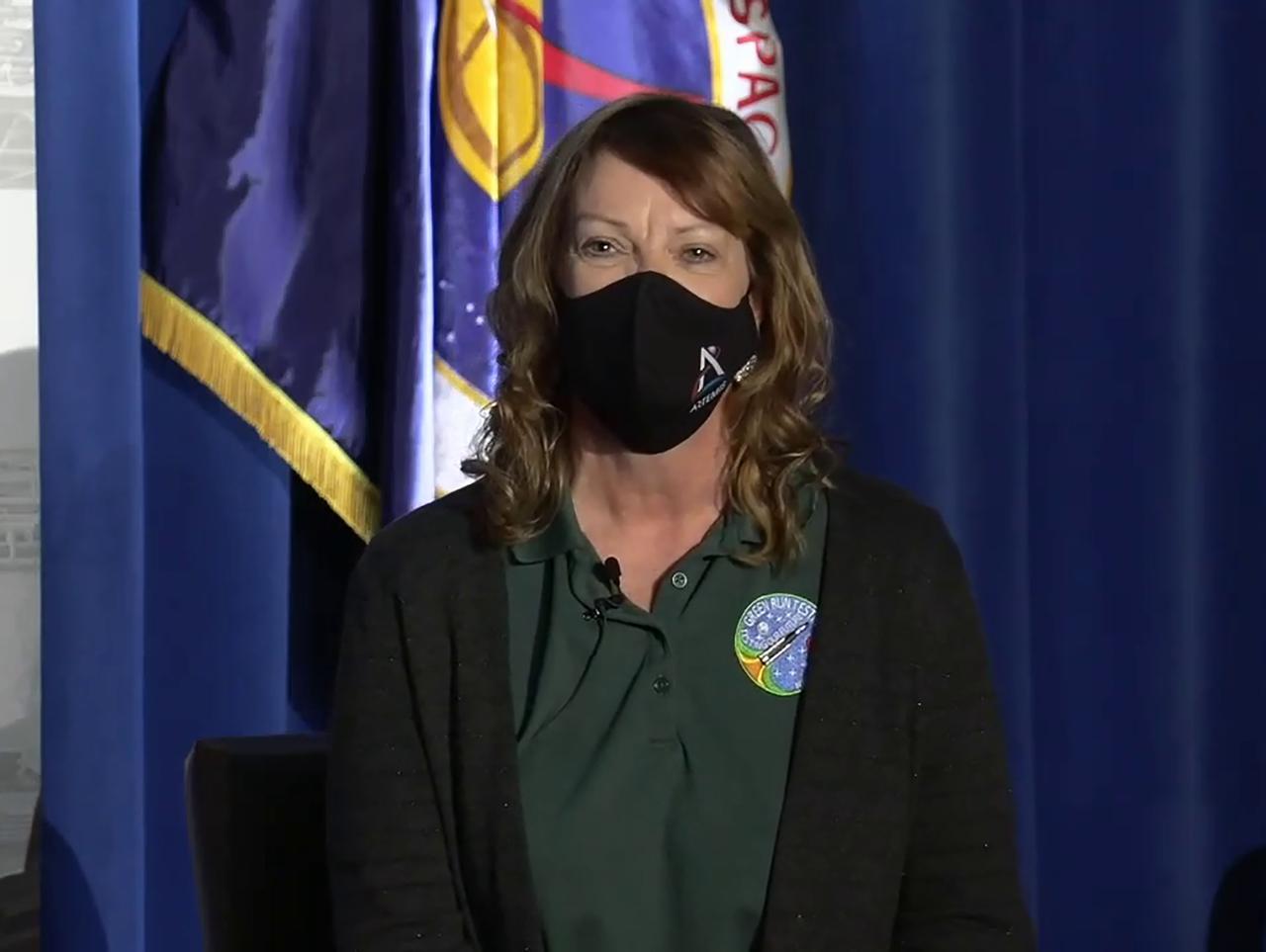 NASA leaders participated in a virtual press briefing following the Space Launch System core stage hot fire test at Stennis Space Center near Bay St. Louis, Mississippi, on March 18. The leaders fielded questions submitted by offsite media during the post-test session. Agency participants present at Stennis included Julie Bassler, SLS Stages Office manager at Marshall Space Flight Center in Huntsville, Alabama.