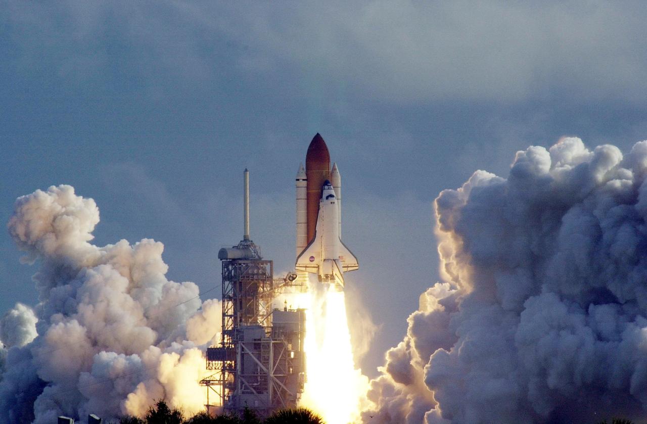 KENNEDY SPACE CENTER, Fla. -- Billows of clouds and smoke frame Space Shuttle Atlantis after a perfect on-time launch on mission STS-106 at 8:45:47 a.m. EDT. On the 11-day mission to the International Space Station, the seven-member crew will perform support tasks on orbit, transfer supplies and prepare the living quarters in the newly arrived Zvezda Service Module. The first long-duration crew, dubbed “Expedition One,” is due to arrive at the Station in late fall. Landing of Atlantis is targeted for 4:45 a.m. EDT on Sept. 19
