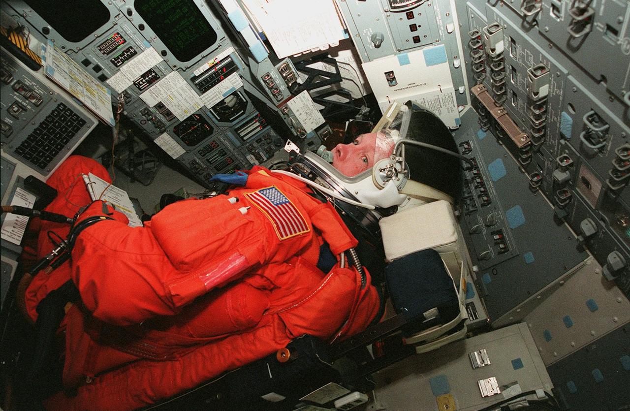 STS-99 Pilot Dominic Gorie goes through countdown procedures on the flight deck aboard the Space Shuttle Endeavour as part of Terminal Countdown Demonstration Test (TCDT) activities for the mission. The TCDT includes a simulation of the final launch countdown. STS-99 is the Shuttle Radar Topography Mission, which will chart a new course, using two antennae and a 200-foot-long section of space station-derived mast protruding from the payload bay to produce unrivaled 3-D images of the Earth's surface. The result of the Shuttle Radar Topography Mission could be close to 1 trillion measurements of the Earth's topography. Besides contributing to the production of better maps, these measurements could lead to improved water drainage modeling, more realistic flight simulators, better locations for cell phone towers, and enhanced navigation safety. Launch of Endeavour on the 11-day mission is scheduled for Jan. 31 at 12:47 p.m. EST