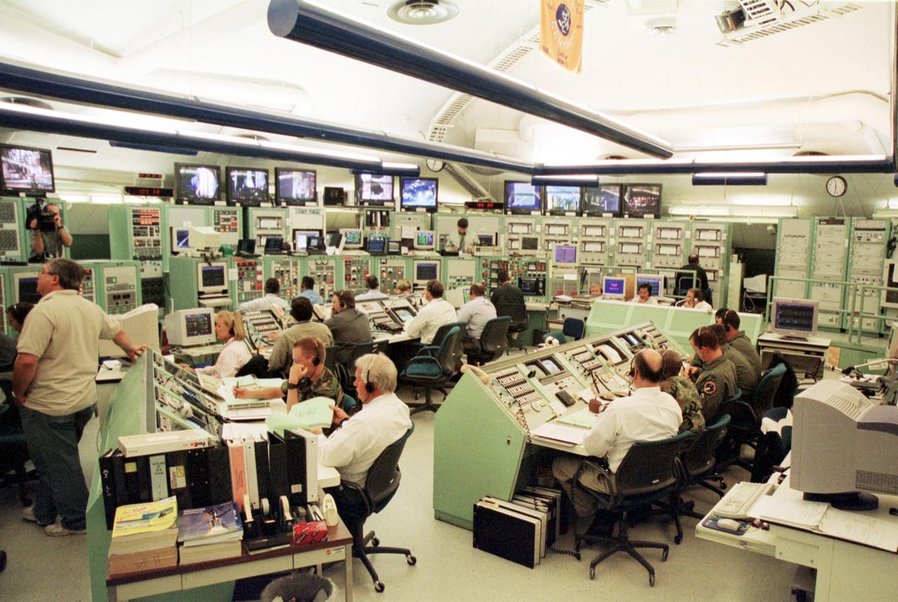 KENNEDY SPACE CENTER, Fla. -- The launch team inside the blockhouse on Launch Complex 36-A, Cape Canaveral Air Force Station makes final checks before launch of the GOES-M satellite. . GOES-M is the last in the current series of advanced geostationary weather satellites in service. GOES-M has a new instrument not on earlier spacecraft, a Solar X-ray Imager, which can be used in forecasting space weather and the effects of solar storms. The satellite is scheduled to launch atop an Atlas rocket on July 23 during a window that extends from 3:02 to 4:26 a.m. EDT