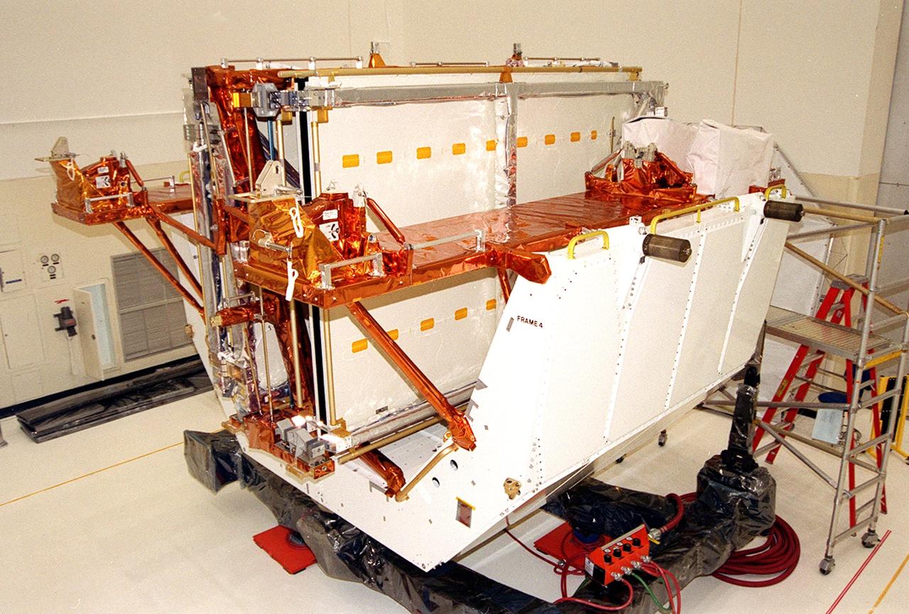 KENNEDY SPACE CENTER, Fla. --  Solar arrays part of the payload for the Hubble Servicing Mission, STS-109, await processing in the Vertical Processing Facility. The primary servicing tasks of the mission are to replace Solar Array 2 with Solar Array 3, replace the Power Control Unit, remove the Faint Object Camera and install the Advanced Camera for Surveys, install the NICMOS Cooling System, and install New Outer Blanket Insulation on bays 5 through 8.  Mission STS-109 is scheduled for launch in mid-February 2002