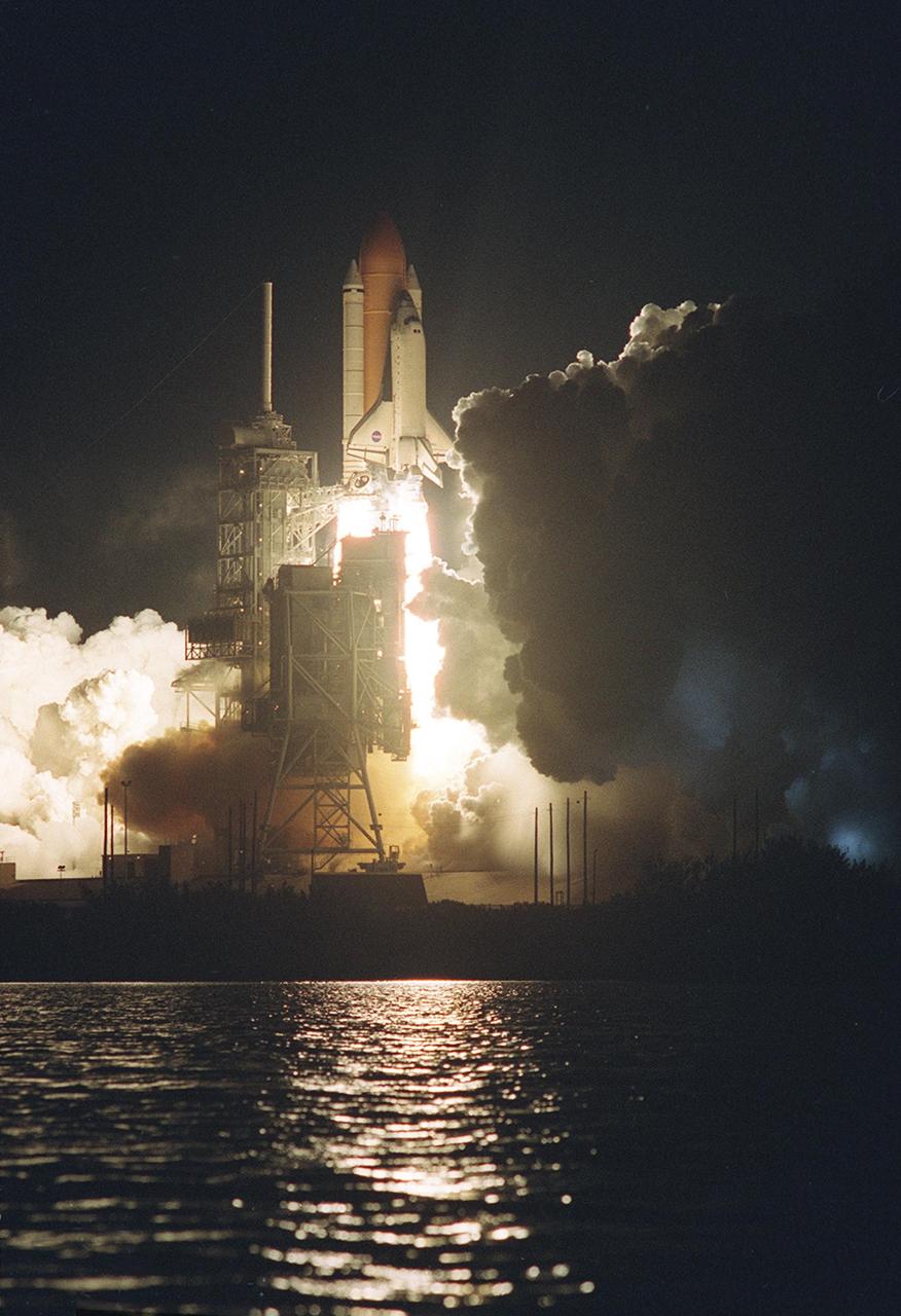 KENNEDY SPACE CENTER, Fla. -  As Space Shuttle Columbia hurtles into the pre-dawn sky on mission STS-109, its brilliant exhaust illuminates the clouds of smoke and steam and spreads across the nearby water.  Liftoff of Columbia occurred at 6:22:02:08 a.m. EST (11:22:02:08 GMT). This was the 27th flight of the vehicle and 108th in the history of the Shuttle program.  The goal of the mission is the maintenance and upgrade of the Hubble Space Telescope, to be carried out in five spacewalks.  The crew comprises Commander Scott D. Altman, Pilot Duane G. Carey, Payload Commander John M. Grunsfeld, and Mission Specialists Nancy Jane Currie, Richard M. Linnehan, James H. Newman and Michael J. Massimino.  After the 11-day mission, Columbia is expected to return to KSC March 12 about 4:35 a.m. EST (09:35 GMT)