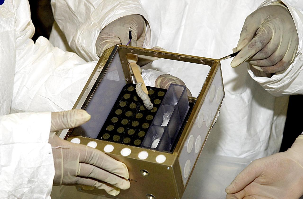 KENNEDY SPACE CENTER, FLA. - Students work on their experiments that will fly in SPACEHAB on Space Shuttle Columbia on mission STS-107. SPACEHAB's complement of commercial experiments includes six educational experiments designed and developed by students in six different countries under the auspices of Space Technology and Research Students (STARS), a global education program managed by SPACEHAB subsidiary Space Media. The countries represented are Australia, China, Israel, Japan, Liechtenstein and the United States. The student investigators who conceived these experiments will monitor their operations in space. The experiments will be housed in BioServe Space Technologies' Isothermal Containment Module (ICM --a small temperature-controlled facility that provides experiment support such as physical containment, lighting, and video imaging) and stowed in a middeck-size locker aboard the SPACEHAB Research Double Module.