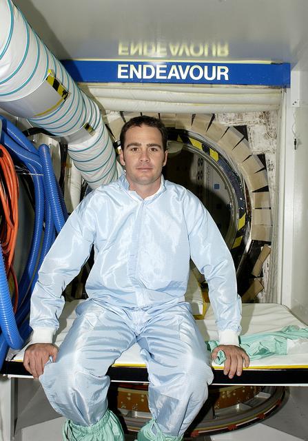 NASA image: NASCAR drivers pose in Endeavour