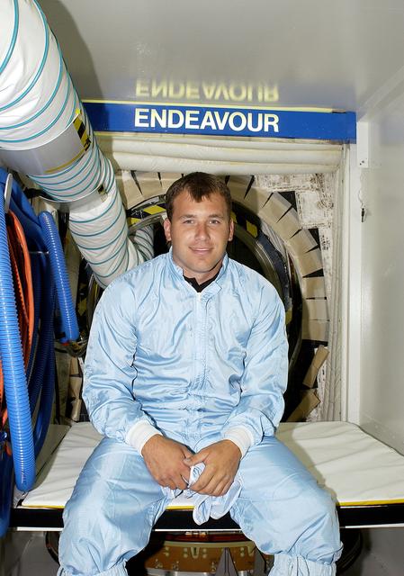 NASA image: NASCAR drivers pose in Endeavour