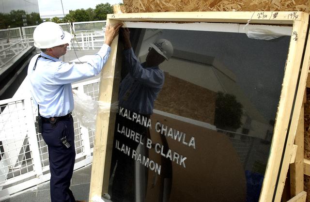 NASA image: Columbia Crew added to Astronaut Memorial Mirror