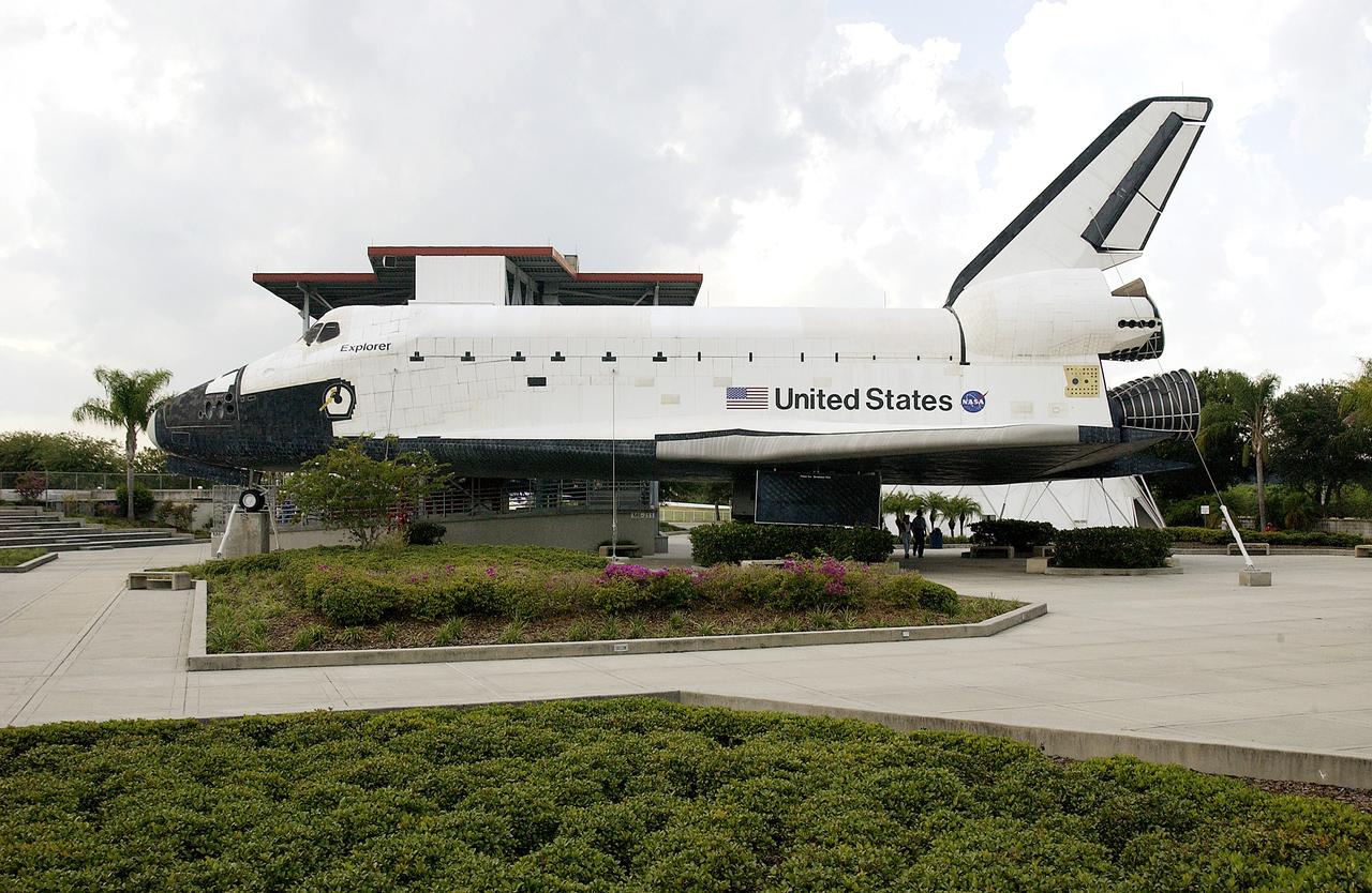 KENNEDY SPACE CENTER, FLA.  -  One of the featured displays at the KSC Visitor Complex is this full-size replica of a Space Shuttle Orbiter, in the Shuttle Plaza.