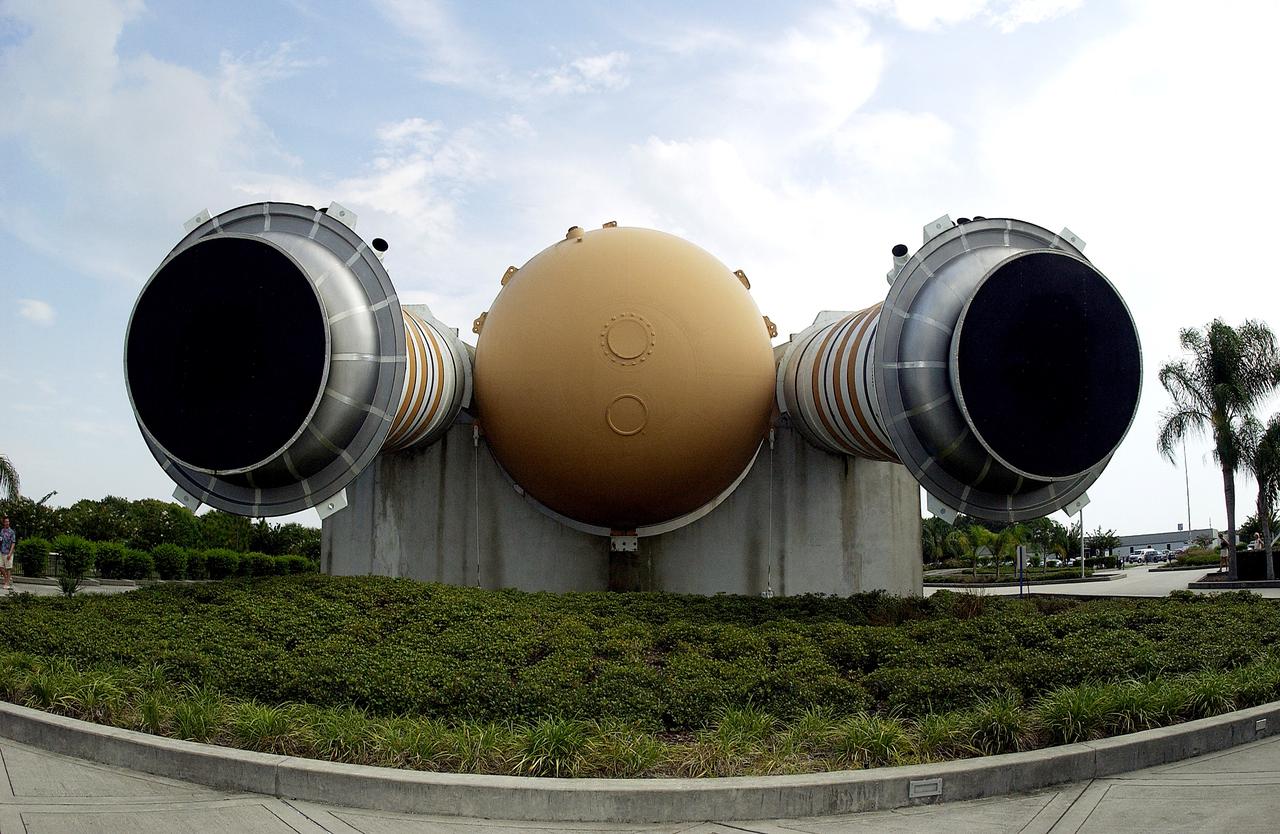 KENNEDY SPACE CENTER, FLA.  -  One of the featured displays at the KSC Visitor Complex is this full-size replica of a Space Shuttle Orbiter, in the Shuttle Plaza.
