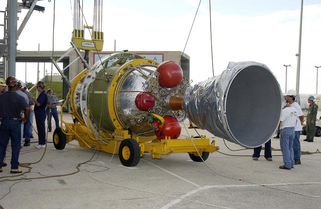 NASA image: Delta II - SIRTF Lift and Mate