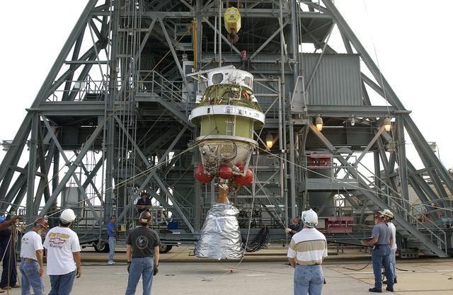 NASA image: Delta II - SIRTF Lift and Mate