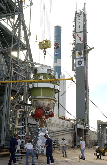 NASA image: Delta II - SIRTF Lift and Mate