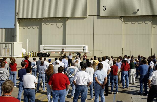NASA image: Bill Parsons with Discovery Processing Team
