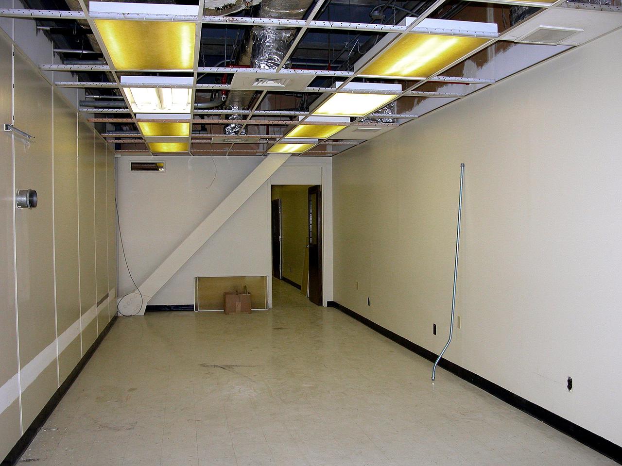 KENNEDY SPACE CENTER, FLA.  -  An area of the Vehicle Assembly Building is being prepared to store the debris collected from Space Shuttle Columbia.  About 83,000 pieces were shipped to KSC during search and recovery efforts in East Texas.