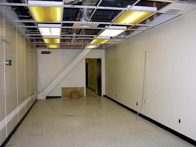 NASA image: KENNEDY SPACE CENTER, FLA.  -  An area of the Vehicle Assembly Building is being prepared to store the debris collected from Space Shuttle Columbia.  About 83,000 pieces were shipped to KSC during search and recovery efforts in East Texas.