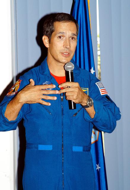 NASA image: KENNEDY SPACE CENTER, FLA. -   At a luncheon celebrating Native American Heritage Month held at the Patrick Air Force Base NCO Club, astronaut John Herrington speaks to invited guests.  Herrington is a tribally enrolled Chickasaw and the world’s first Native American astronaut, who last flew on mission STS-113 in 2002.