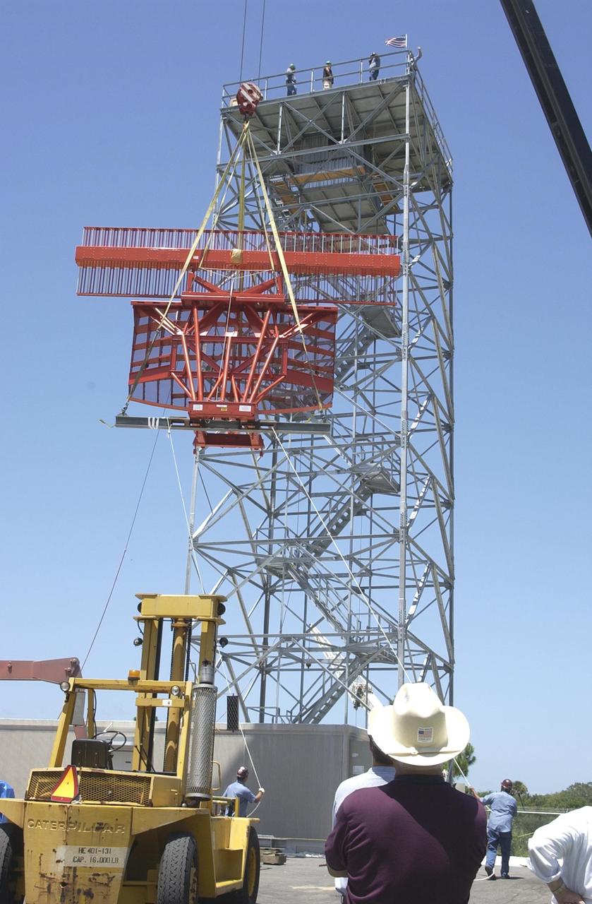 KENNEDY SPACE CENTER, FLA. - An Air Traffic Control radar is being constructed at Shiloh for the NASA control tower at the Shuttle Landing Facility.  It will be used by NASA and the Eastern Range for surveillance of controlled air space in Kennedy Space Center and Cape Canaveral Air Force Station restricted areas.  Shiloh is on the northern end of Merritt Island.