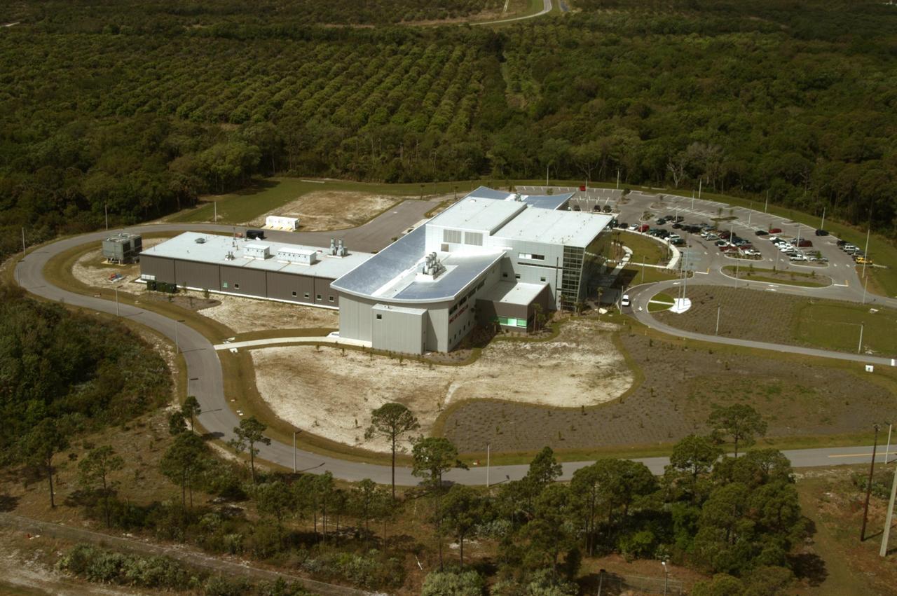 KENNEDY SPACE CENTER, FLA. -- An aerial photo of the recently completed Space Life Sciences Lab at KSC.  The new lab is a state-of-the-art facility built for ISS biotechnology research. It was developed as a partnership between NASA-KSC and the State of Florida.