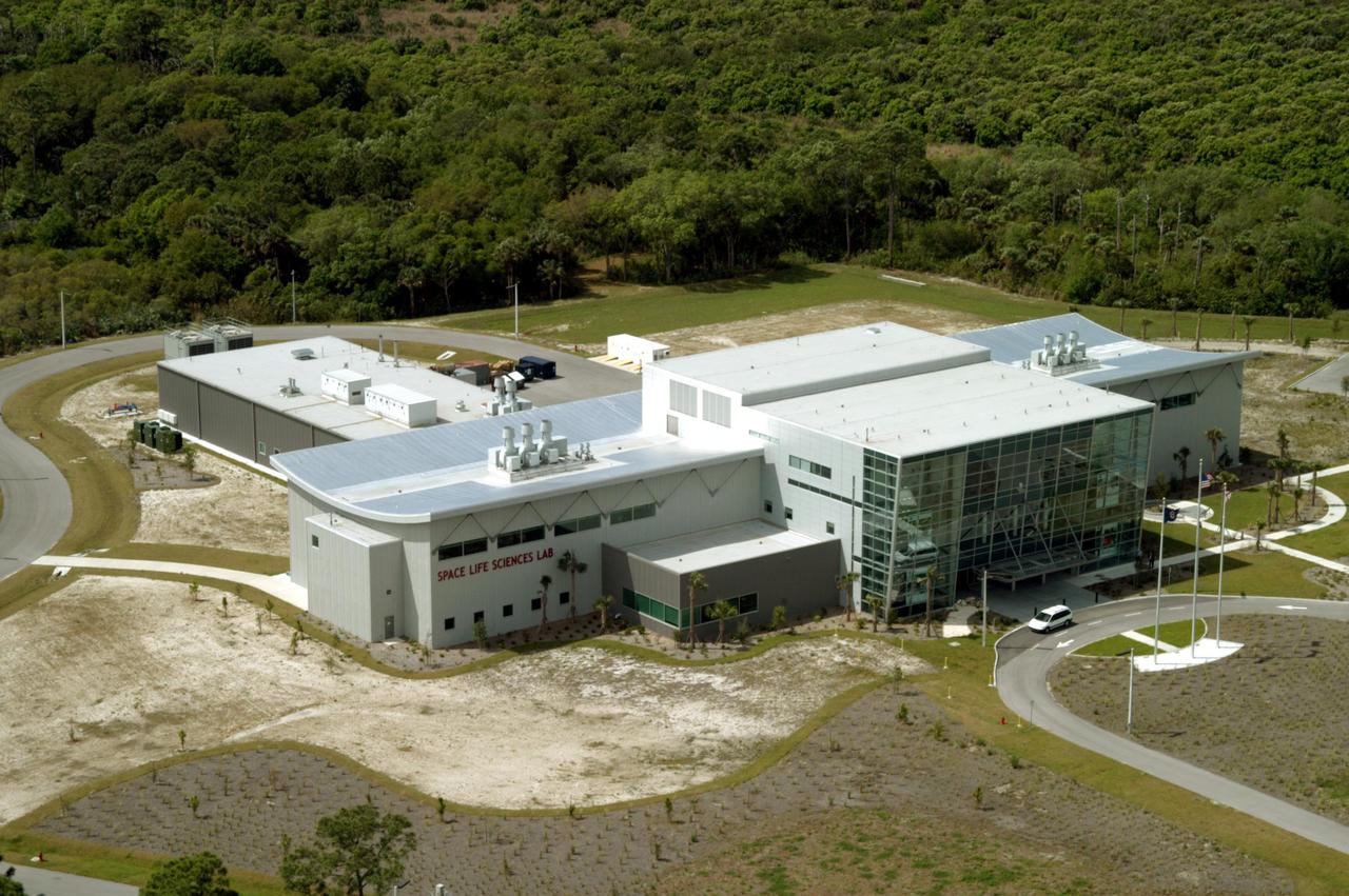 KENNEDY SPACE CENTER, FLA. -- An aerial photo of the recently completed Space Life Sciences Lab at KSC.  The new lab is a state-of-the-art facility built for ISS biotechnology research. It was developed as a partnership between NASA-KSC and the State of Florida.