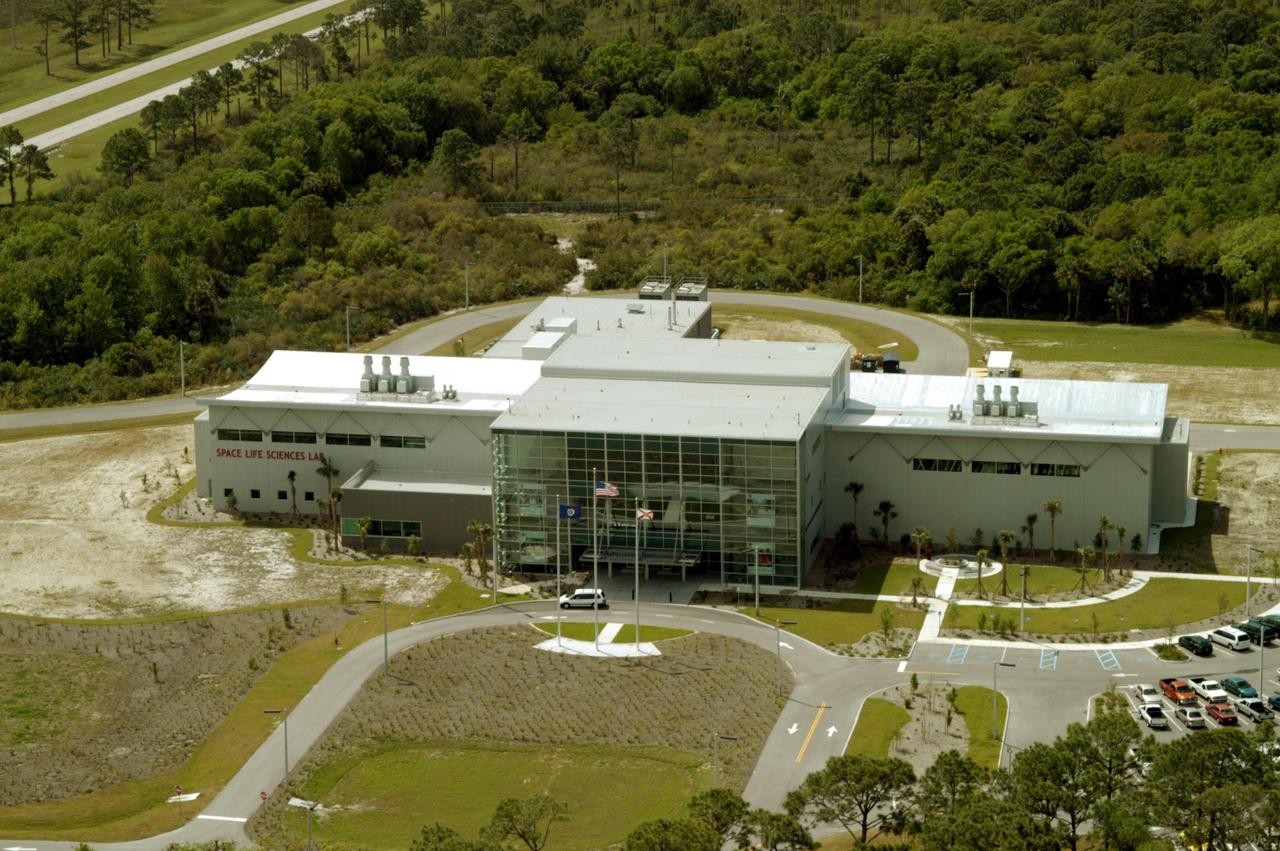 KENNEDY SPACE CENTER, FLA. -- An aerial photo of the recently completed Space Life Sciences Lab at KSC.  The new lab is a state-of-the-art facility built for ISS biotechnology research. It was developed as a partnership between NASA-KSC and the State of Florida.