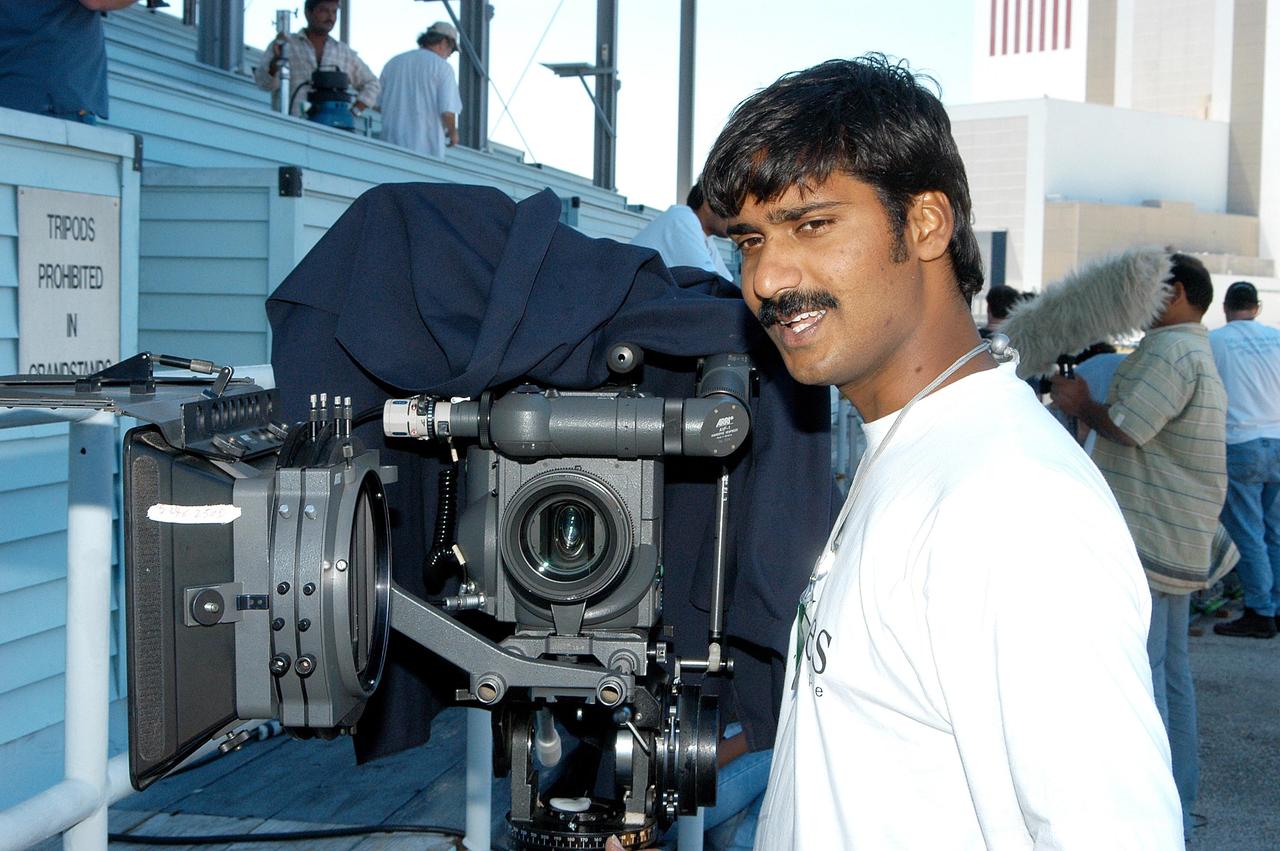 KENNEDY SPACE CENTER, FLA. -- Sashikant Dhawan is costume director with the film crew from India who spent several days at KSC filming at various sites for the movie “Swades,” a story about India’s brain-drain.  Ashutosh Gowariker is the writer-director. The lead actors are Shahrukh Khan and Gayatri Joshi. Sunita Gowariker is executive producer.