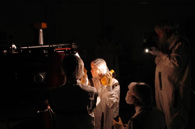 NASA image: Inspection work on THEMIS at Astrotech