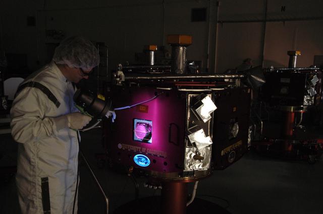 NASA image: Inspection work on THEMIS at Astrotech