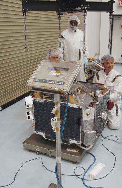 NASA image: Inspection work on THEMIS at Astrotech
