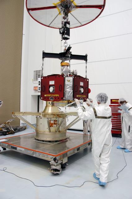 NASA image: Inspection work on THEMIS at Astrotech