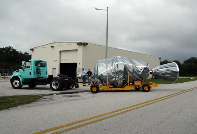 NASA image: Delta II Second stage being moved to the pad