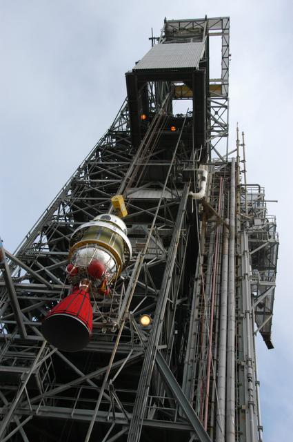 NASA image: Delta II Second stage lift and mate