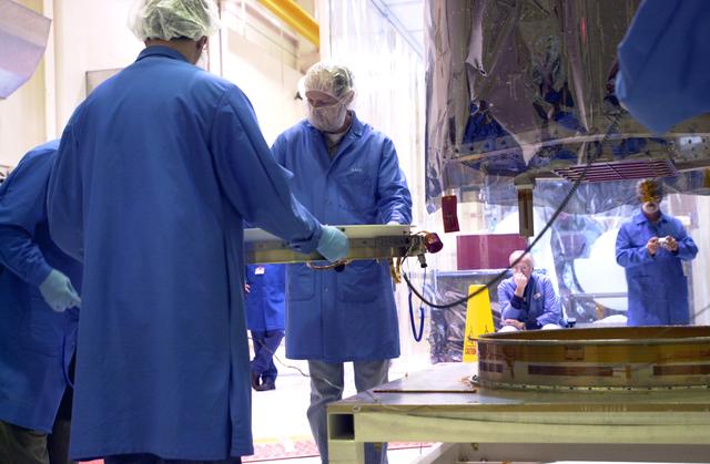 NASA image: AIM being prepared for integrated testing and flight simulation