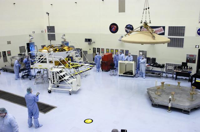 NASA image: Phoenix Mars Lander Spacecraft Heat Shield Installation
