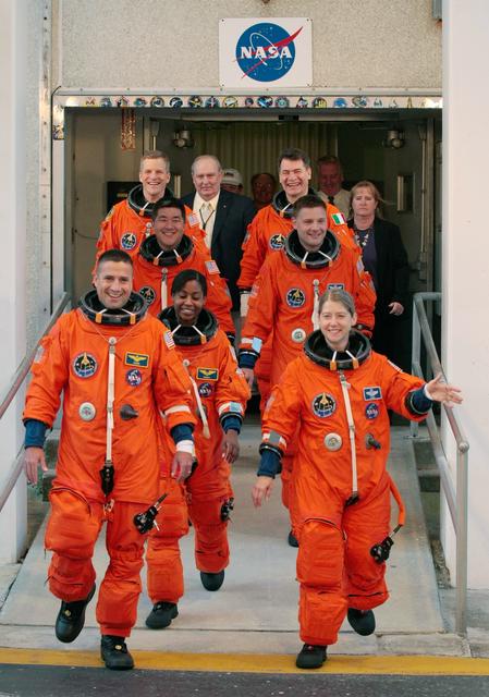 NASA image: STS-120 Crew Walkout from O&C for TCDT