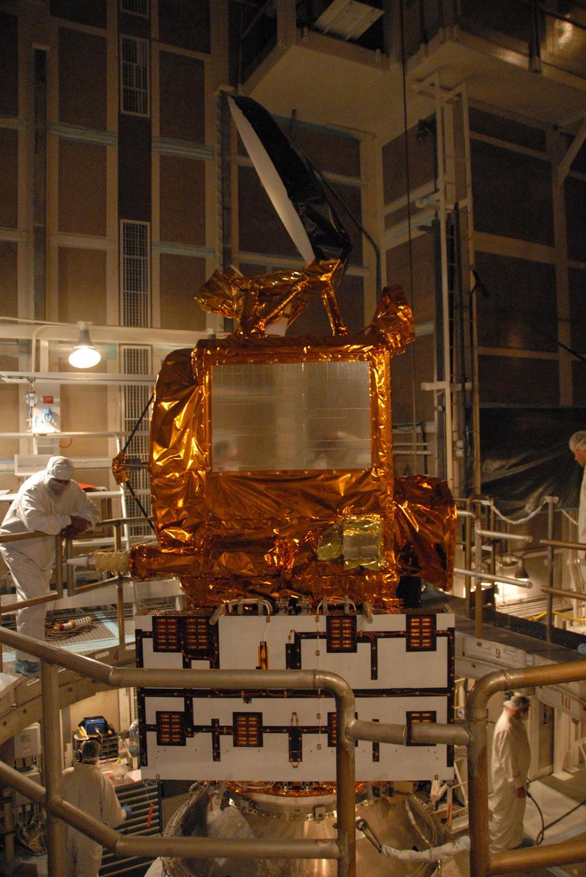 VANDENBERG AIR FORCE BASE, Calif. – The Ocean Surface Topography Mission, or OSTM/Jason-2, spacecraft is getting final checkouts after mating to the Delta II rocket on the Space Launch Complex 2 at Vandenberg Air Force Base in California. The launch of the OSTM/Jason 2 aboard the Delta II rocket is scheduled for June 20. The launch window extends from 12:46 a.m. to 12:55 a.m. PDT. The satellite will be placed in an 830-mile-high orbit at an inclination of 66 degrees after separating from the Delta II 55 minutes after liftoff.  The five primary science instruments of the Ocean Surface Topography Mission aboard the Jason 2 spacecraft are dedicated to measuring ocean surface height. These measurements will be used to evaluate and forecast climate changes and improve weather forecasting. The results also are expected to help forecasters better predict hurricane intensity.