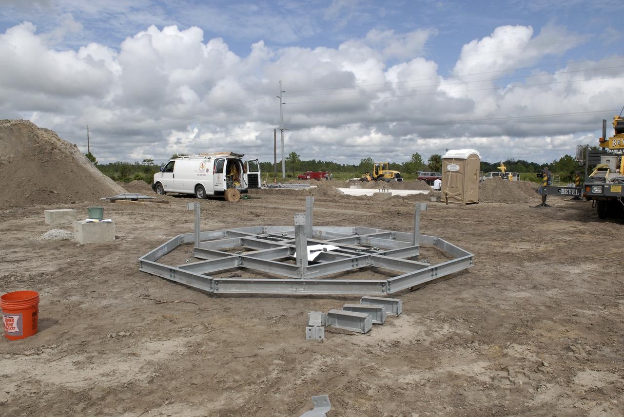 CAPE CANAVERAL, Fla. - A new Doppler weather radar tower is being built in an area near S.R. 520 in Orange County, Florida. The new tower will replace one at nearby Patrick Air Force Base. The site will be used by NASA's Kennedy Space Center, the 45th Space Wing and their customers. The tower will be able to monitor weather conditions directly above the launch pads Kennedy. The weather radar is essential in issuing lightning and other severe weather warnings and vital in evaluating lightning launch commit criteria. The new radar, replacing what was installed 25 years ago, includes Doppler capability to detect winds and identify the type, size and number of precipitation particles. The site is ideally distant from the launch pads and has unobstructed views of Cape Canaveral Air Force Station and Kennedy. Photo credit: NASA/Kim Shiflett