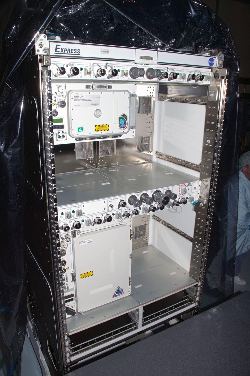 CAPE CANAVERAL, Fla. –   This photo shows the crew galley that will be delivered to the International Space Station aboard space shuttle Endeavour on the STS-126 mission.  It is designed to make use of the top half of EXPRESS Rack 6 for power, cooling and water. It will consist of one potable water dispenser, one food warmer, and one MERLIN refrigerator. Once on orbit, the galley will be transferred to the U.S. Lab.  Endeavour and its crew of seven are scheduled to lift off at 7:55 p.m. Nov. 14 for the 15-day STS-126 mission. Photo credit: NASA