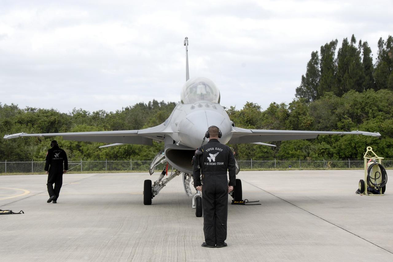 CAPE CANAVERAL, Fla. –   Aircraft of the 920th Rescue Wing are lined up at the Shuttle Landing Facility at NASA's Kennedy Space Center in Florida to take part in the Kennedy Space Center Visitor Complex Space and Air Show Nov. 8-9.  They will join the U.S. Navy's Blue Angels for the show.  The Navy's elite flight demonstration squadron will take to the skies in military aircraft demonstrations by the F-16 Fighting Falcon and F/A-18 Super Hornet jets for the second annual Space & Air Show at Kennedy. This year’s show brings together the best in military aircraft, coupled with precision pilots and veteran astronauts to celebrate spaceflight and aviation. The event includes military aircraft demonstrations by the F-16 Fighting Falcon and a water rescue demonstration by the 920th Rescue Wing. Photo credit: NASA/Kim Shiflett