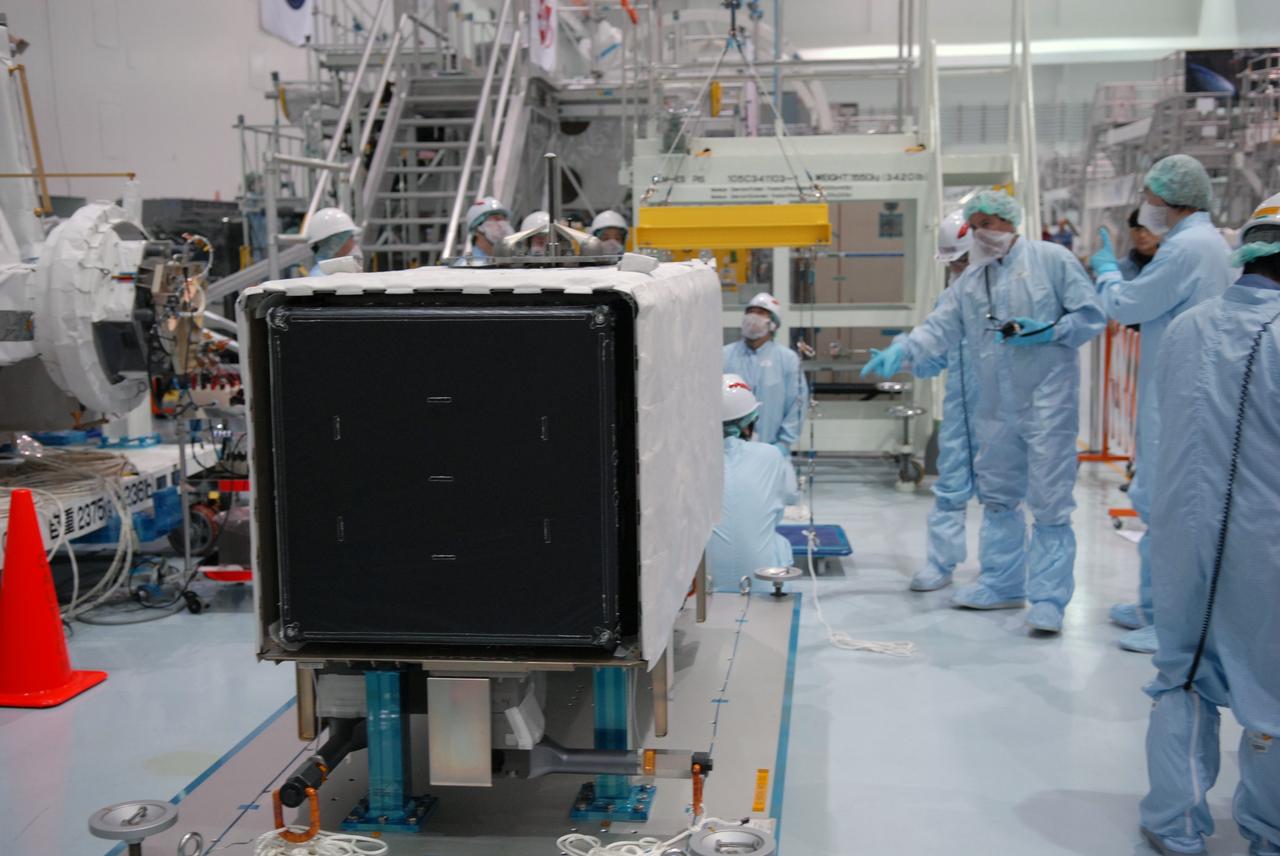 CAPE CANAVERAL, Fla. -- In the Space Station Processing Facility at NASA's Kennedy Space Center in Florida, the SEDA-AP (Space Environment Data Acquisition Equipment-Attached Payload) is waiting to be installed on the Japanese Experiment Module's Experiment Logistics Module-Exposed Section, or ELM-ES. The SEDA-AP and ELM-ES are part of space shuttle Endeavour's payload for the STS-127 mission. SEDA-AP will measure space environment in ISS orbit and environmental effects on materials and electronic devices to investigate the interaction with and from the environment at the Kibo exposed facility. Endeavour is targeted to launch May 15. Photo credit: NASA/Troy Cryder