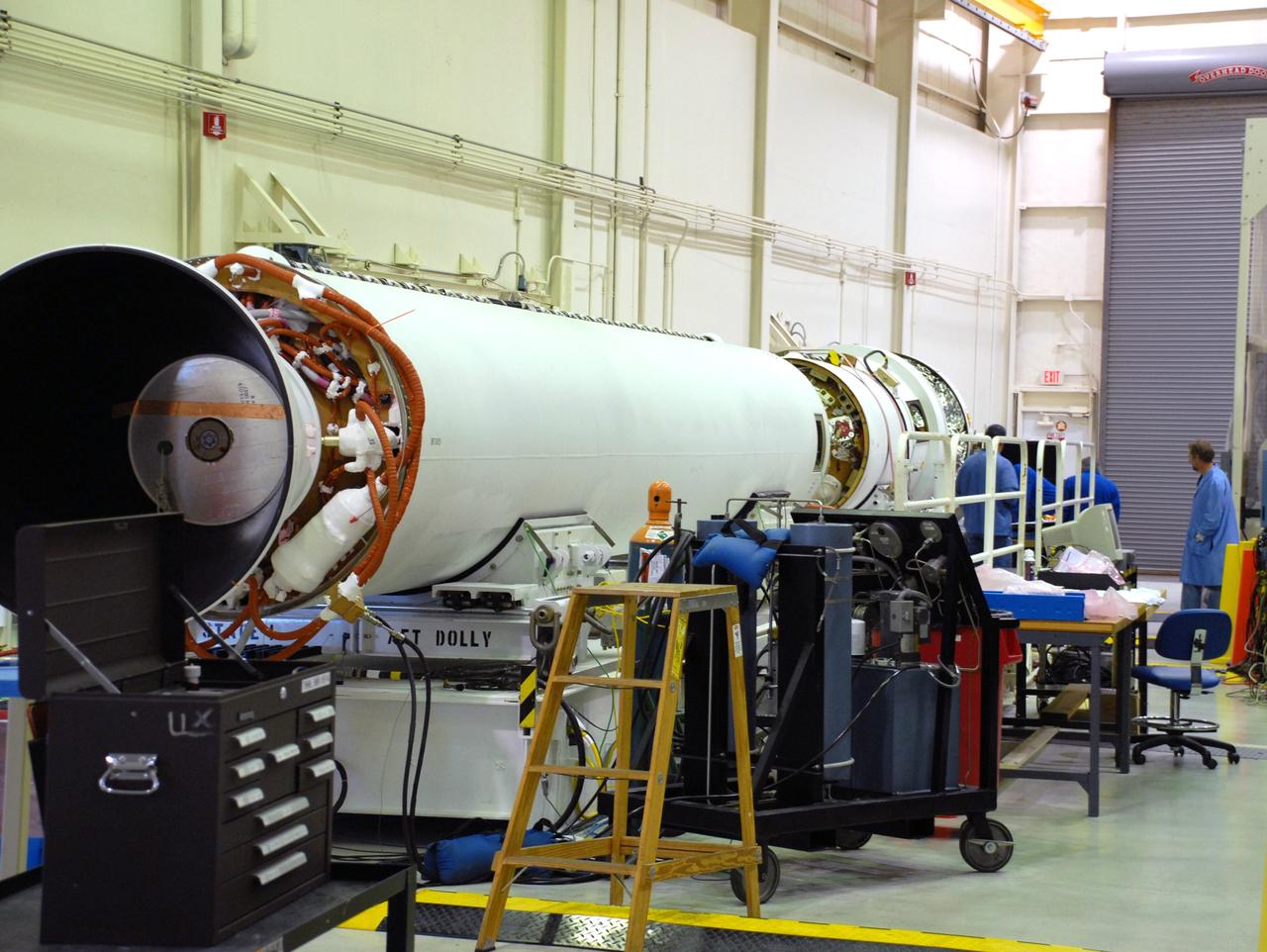 VANDENBERG AIR FORCE BASE, Calif. --  The avionics are mated to stage 2 of the Taurus XL launch vehicle for the Orbiting Carbon Observatory at Vandenberg Air Force Base in California.  The OCO is a new Earth-orbiting mission sponsored by NASA's Earth System Science Pathfinder Program. The launch of OCO is scheduled for Feb. 23.  Photo credit: NASA/VAFB