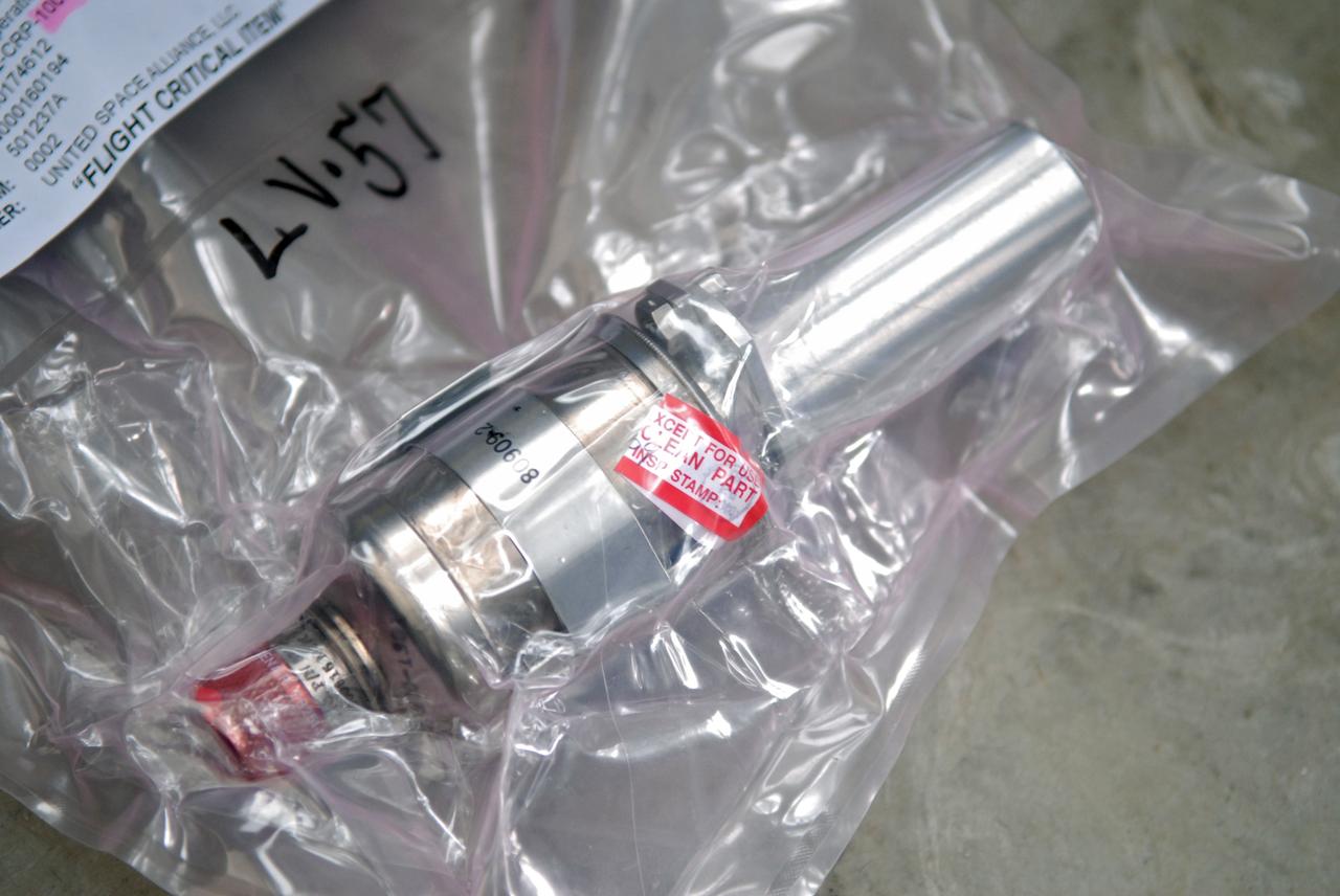 CAPE CANAVERAL, Fla. – One of the three thoroughly inspected gaseous hydrogen flow control valves is shown after its arrival at NASA's Kennedy Space Center in Florida. Technicians installed and retested them in space shuttle Discovery. Part of the main propulsion system, the valves channel gaseous hydrogen from the main engines to the external tank. NASA and contractor teams have worked to identify what caused damage to a flow control valve on shuttle Endeavour during its November 2008 flight.  Space Shuttle Program managers decided to replace Discovery's valves with others that have undergone a detailed eddy current inspection.  Program managers will review the testing and determine whether to meet on March 6 for the Flight Readiness Review for the STS-119 mission.  Launch of Discovery tentatively is targeted for March 12.   Photo credit: NASA/Chris Rhodes