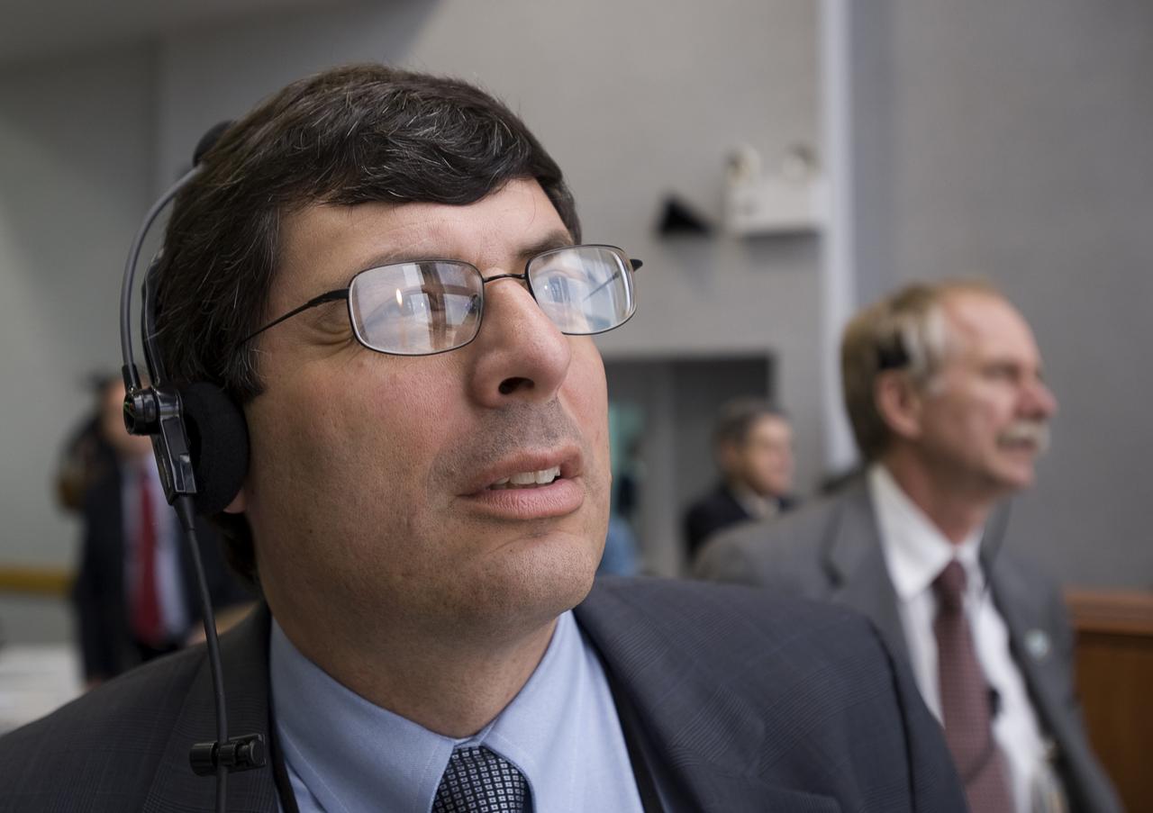 CAPE CANAVERAL, Fla. – NASA Acting Administrator Christopher Scolese watches the launch of space shuttle Atlantis and the STS-125 crew from firing room #4 of the NASA Kennedy Space Center's Launch Control Center, Monday, May 11, 2009, at Cape Canaveral, Fla. Space shuttle Atlantis’ 11-day mission is the final shuttle flight to NASA’s Hubble Space Telescope. The seven-member crew will enhance the observatory to ensure cutting-edge science. Photo credit: NASA/Bill Ingalls