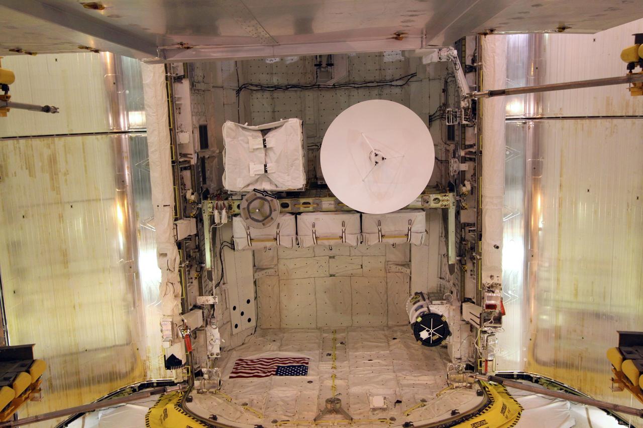 CAPE CANAVERAL, Fla. – On Launch Pad 39A at NASA's Kennedy Space Center in Florida, space shuttle Endeavour's payload bay doors are closing. Seen here on the left is the Integrated Cargo Carrier-Vertical Light Deploy (with the Space-to-Ground Antenna showing). The STS-127 mission is the final of three flights dedicated to the assembly of the Japanese Kibo laboratory complex on the International Space Station. Photo credit: NASA/Jack Pfaller