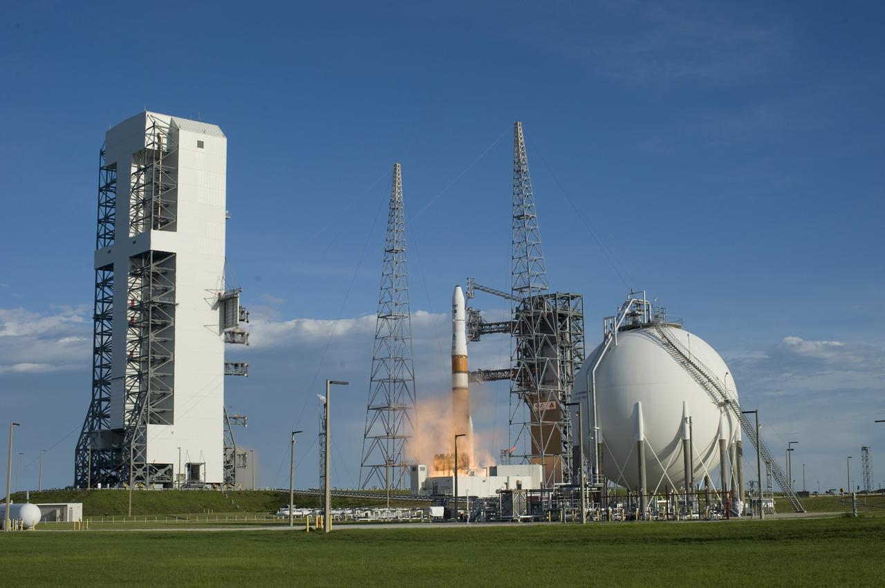 CAPE CANAVERAL, Fla. – Smoke and steam form under a Delta IV rocket as it begins to climb into the sky with the GOES-O satellite aboard.  Liftoff was at 6:51 p.m. EDT from Launch Complex 37 at Cape Canaveral Air Force Station in Florida. The first attempt to launch GOES-O, on June 26, was scrubbed due to thunderstorms in the vicinity of Cape Canaveral. The latest Geostationary Operational Environmental Satellite, GOES-O was developed by NASA for the National Oceanic and Atmospheric Administration, or NOAA. Each of the GOES satellites continuously provides observations of 60 percent of the Earth including the continental United States, providing weather monitoring and forecast operations as well as a continuous and reliable stream of environmental information and severe weather warnings. Once in orbit, GOES-O will be designated GOES-14, and NASA will provide on-orbit checkout and then transfer operational responsibility to NOAA.    Photo credit: NASA/Tony Gray, Gina Mitchell