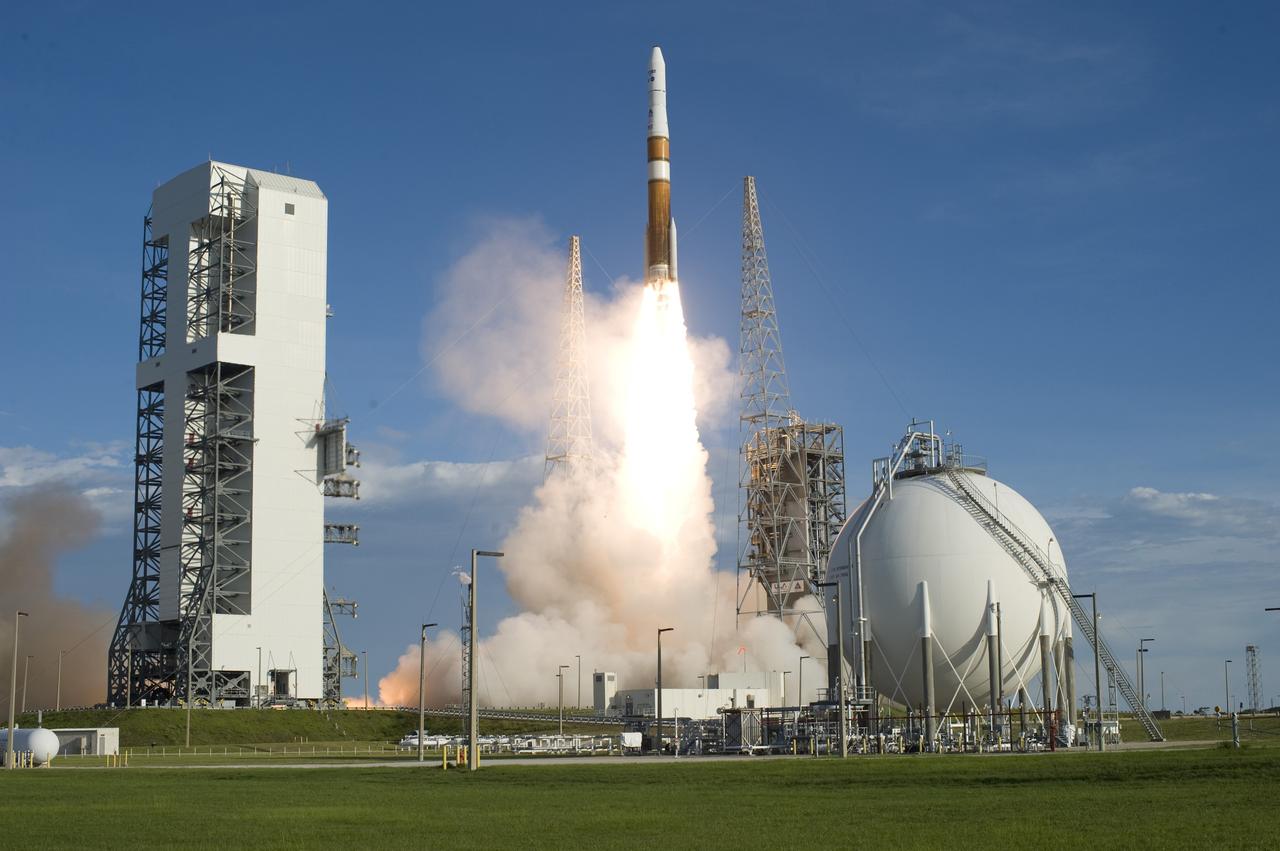 CAPE CANAVERAL, Fla. – With smoke and steam rolling across the launch pad, a Delta IV rocket clears the tower with the GOES-O satellite aboard.  Liftoff was at 6:51 p.m. EDT from Launch Complex 37 at Cape Canaveral Air Force Station in Florida. The first attempt to launch GOES-O, on June 26, was scrubbed due to thunderstorms in the vicinity of Cape Canaveral. The latest Geostationary Operational Environmental Satellite, GOES-O was developed by NASA for the National Oceanic and Atmospheric Administration, or NOAA. Each of the GOES satellites continuously provides observations of 60 percent of the Earth including the continental United States, providing weather monitoring and forecast operations as well as a continuous and reliable stream of environmental information and severe weather warnings. Once in orbit, GOES-O will be designated GOES-14, and NASA will provide on-orbit checkout and then transfer operational responsibility to NOAA.    Photo credit: NASA/Tony Gray, Gina Mitchell