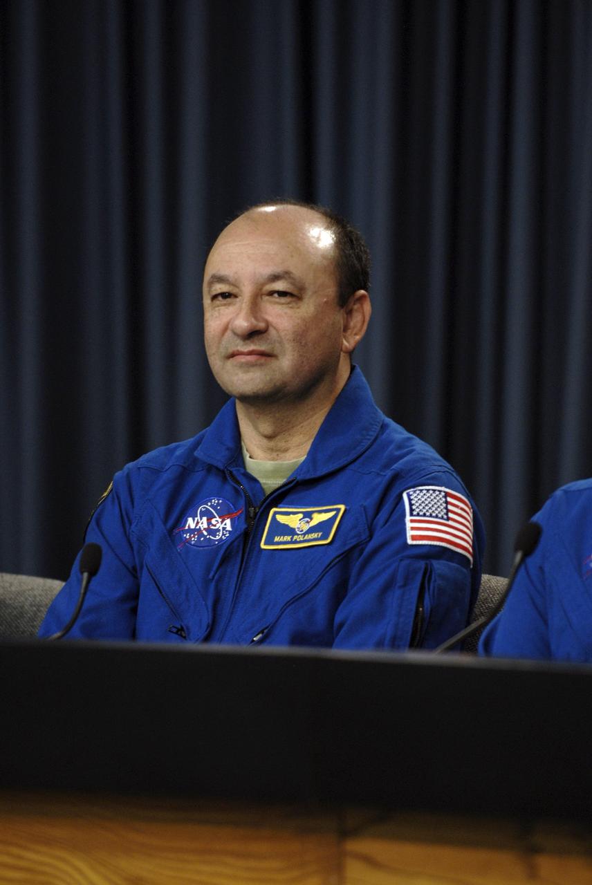 CAPE CANAVERAL, Fla. – At NASA's Kennedy Space Center in Florida, STS-127 Commander Mark Polansky takes part in a news conference following the landing of space shuttle Endeavour.  The landing completed the 16-day, 6.5-million mile journey on the STS-127 mission. Endeavour delivered the Japanese Experiment Module's Exposed Facility and the Experiment Logistics Module-Exposed Section to the International Space Station. The mission was the 29th flight to the station, the 23rd flight of Endeavour and the 127th in the Space Shuttle Program, as well as the 71st landing at Kennedy.  Photo credit: NASA/Kim Shiflett