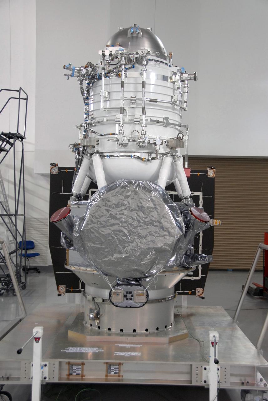 VANDENBERG AIR FORCE BASE, Calif. -- At Vandenberg Air Force Base's Astrotech processing facility in California, NASA's Wide-field Infrared Survey Explorer, or WISE, spacecraft is seen. The satellite will survey the entire sky at infrared wavelengths, creating a cosmic clearinghouse of hundreds of millions of objects, which will be catalogued, providing a vast storehouse of knowledge about the solar system, the Milky Way, and the universe. Launch is scheduled no earlier than Dec. 10. Photo credit: NASA/Moore, VAFB