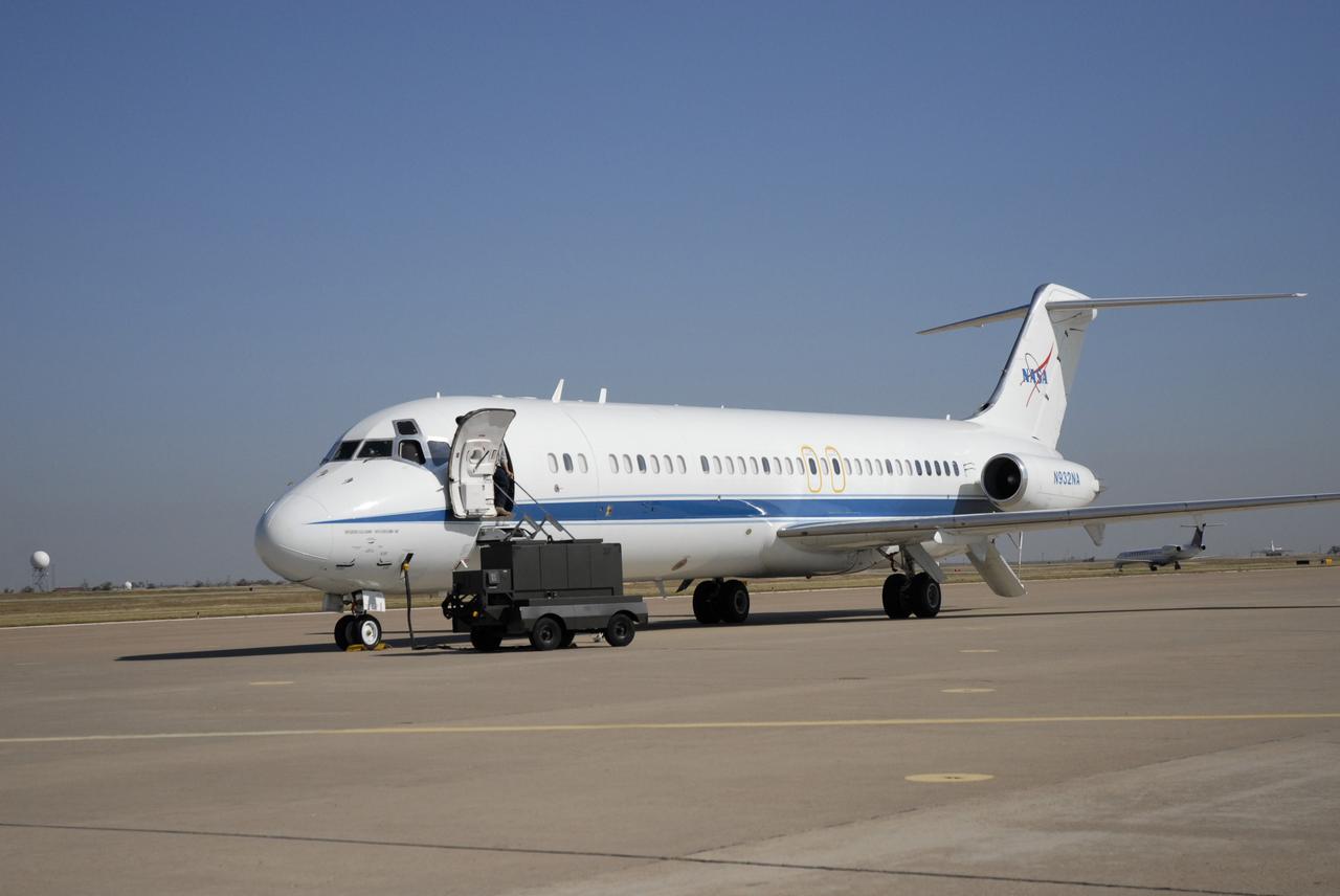 CAPE CANAVERAL, Fla. - NASA's C-9 aircraft, also known as the Weightless Wonder VI, lands for refueling at the Rick Husband Amarillo International Airport in Texas on its way to NASA's Kennedy Space Center in Florida. The C-9, normally used to train astronauts by simulating zero gravity, was used as the support aircraft on space shuttle Discovery's ferry flight from Edwards Air Force Base in California. Discovery landed at Edwards Sept. 11 concluding its STS-128 mission to the International Space Station. The shuttle delivered more than 7 tons of supplies, science racks and equipment, as well as additional environmental hardware to sustain six crew members on the International Space Station. Photo credit: NASA/Mary Ann Chevalier