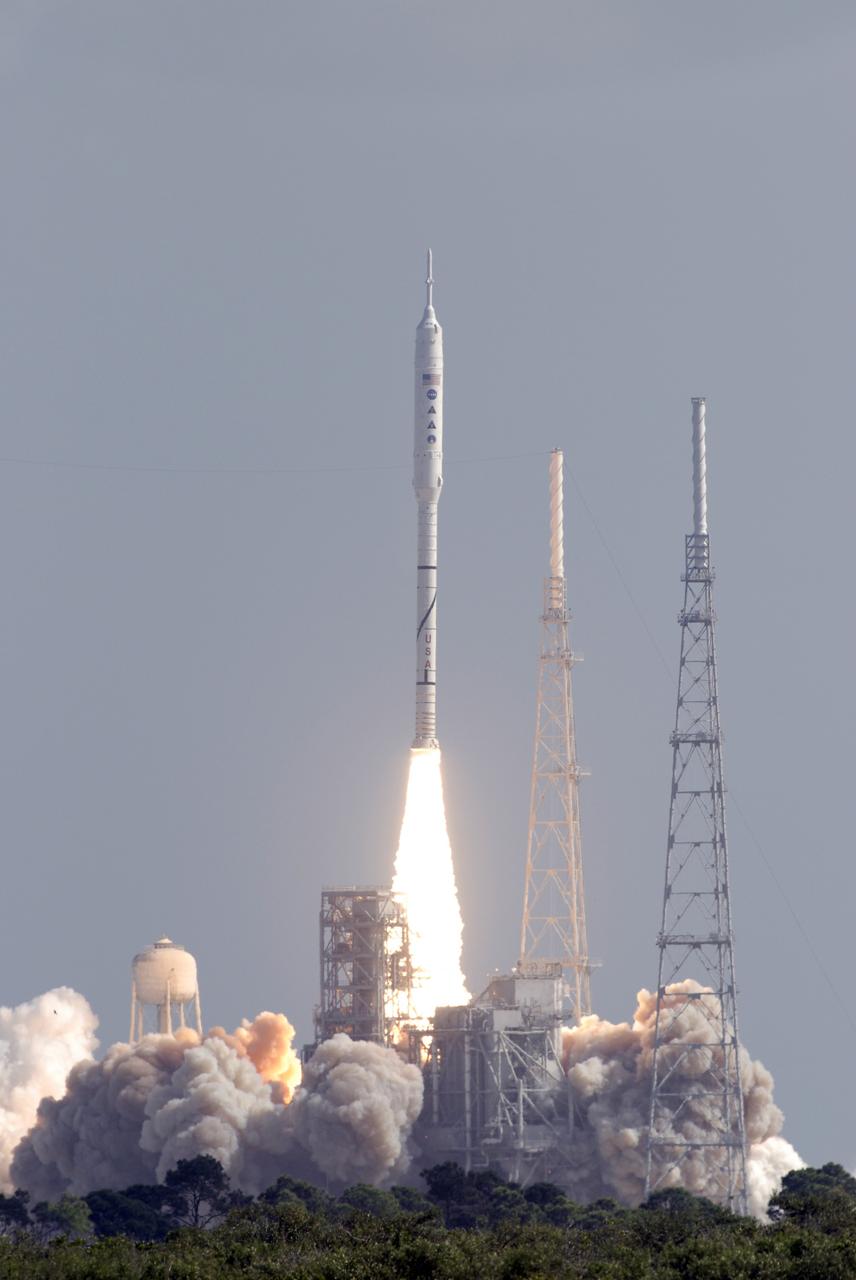 CAPE CANAVERAL, Fla. - Almost twice as tall as Disney's Cinderella Castle, the Constellation Program's 327-foot-tall Ares I-X test rocket races off Launch Complex 39B at NASA's Kennedy Space Center in Florida.  The rocket produces 2.96 million pounds of thrust at liftoff and reaches a speed of 100 mph in eight seconds.    Liftoff of the 6-minute flight test was at 11:30 a.m. EDT Oct. 28. This was the first launch from Kennedy's pads of a vehicle other than the space shuttle since the Apollo Program's Saturn rockets were retired.  The parts used to make the Ares I-X booster flew on 30 different shuttle missions ranging from STS-29 in 1989 to STS-106 in 2000. The data returned from more than 700 sensors throughout the rocket will be used to refine the design of future launch vehicles and bring NASA one step closer to reaching its exploration goals.  For information on the Ares I-X vehicle and flight test, visit http://www.nasa.gov/aresIX.  Photo credit: NASA/Kim Shiflett