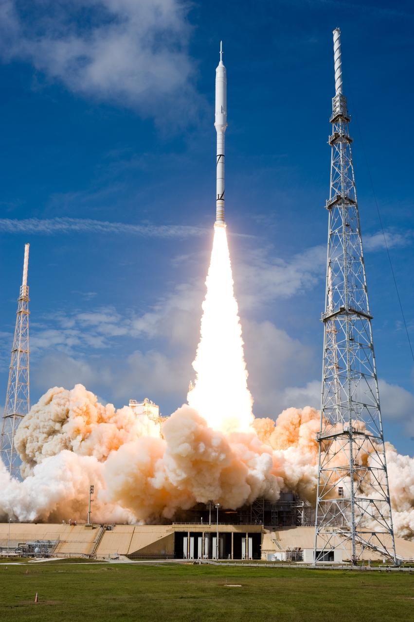 KSC-2009-5967 (10/28/2009) CAPE CANAVERAL, Fla. – The Ares I-X test rocket clears Launch Pad 39B at NASA's Kennedy Space Center in Florida at 11:30 a.m. EDT on Oct. 28. The 327-foot-tall rocket produces 2.96 million pounds of thrust at liftoff and reaches a speed of 100 mph in eight seconds. This was the first launch from Kennedy's pads of a vehicle other than the space shuttle since the Apollo Program's Saturn rockets were retired. The parts used to make the Ares I-X booster flew on 30 different shuttle missions ranging from STS-29 in 1989 to STS-106 in 2000. The data returned from more than 700 sensors throughout the rocket will be used to refine the design of future launch vehicles and bring NASA one step closer to reaching its exploration goals. For information on the Ares I-X vehicle and flight test, visit http://www.nasa.gov/aresIX. Photo credit: NASA/Tony Gray and Tom Farrar